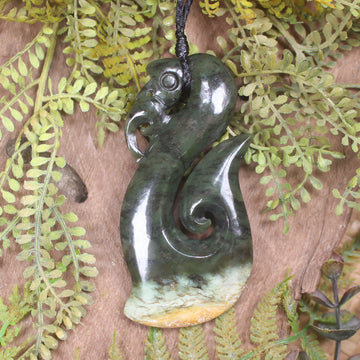 Manaia pendant carved from Rimu Pounamu - NZ Greenstone