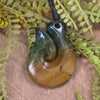 Flower Jade Hei Matau pendant  - NZ Greenstone