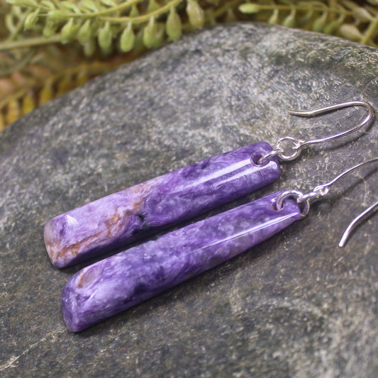 Charoite toki earrings