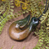 Flower Jade Hei Matau pendant  - NZ Greenstone