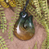 Flower Jade Hei Matau pendant  - NZ Greenstone