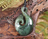Twist or Pikorua carved from Tangiwai Pounamu - NZ Greenstone