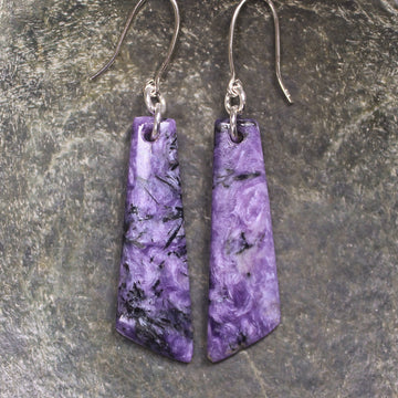 Charoite roimata earrings