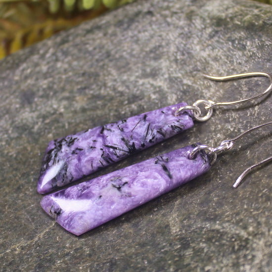 Charoite roimata earrings