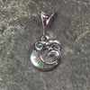 pendant hapopo pounamu. sterling silver koropepe