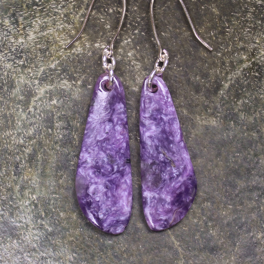 Charoite roimata earrings