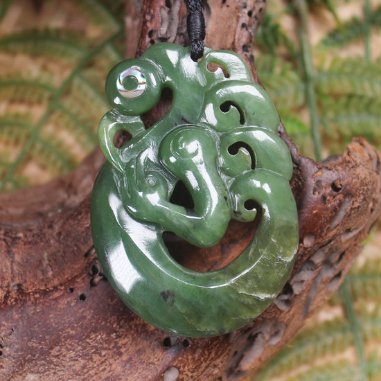 Manaia carved from Hapopo Pounamu - NZ Greenstone