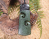 Toki or Adze with Koru carved from Hapopo Pounamu - NZ Greenstone