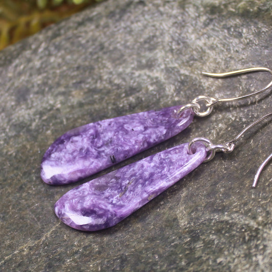 Charoite roimata earrings