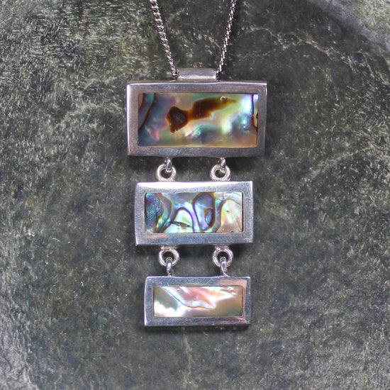 Sterling Silver Medium Pāua Shell Pendant
