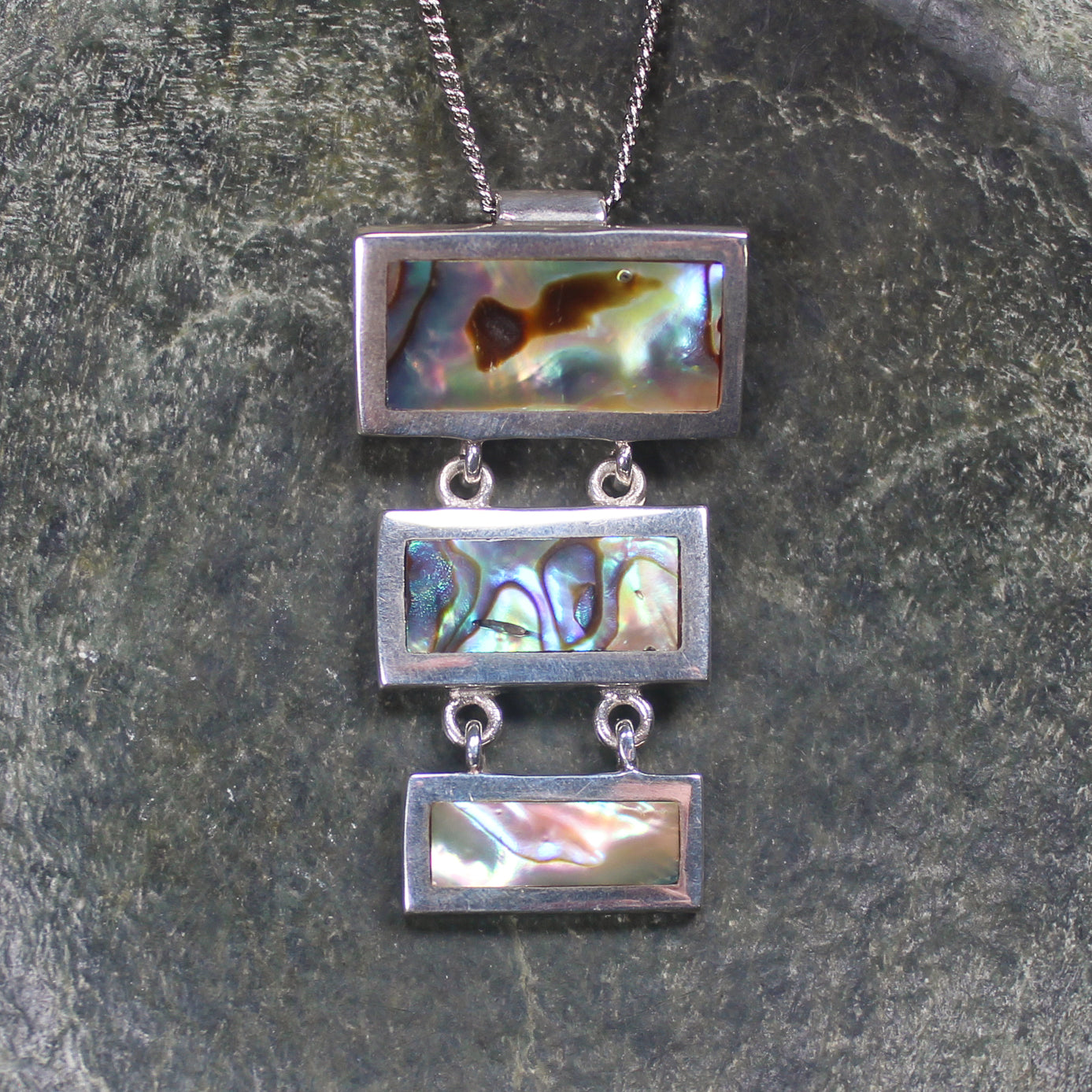 Sterling Silver Medium Pāua Shell Pendant