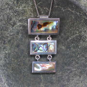 Sterling Silver Medium Pāua Shell Pendant