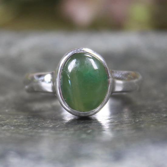 Sterling Silver Hapopo Pounamu Ring - NZ Greenstone