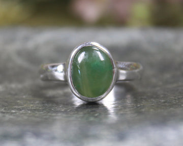 Sterling Silver Hapopo Pounamu Ring - NZ Greenstone