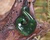 Koru Twist carved from Kawakawa Pounamu - NZ Greenstone
