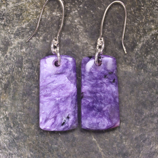 Charoite roimata earrings