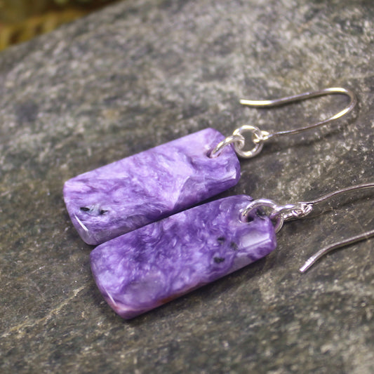 Charoite roimata earrings