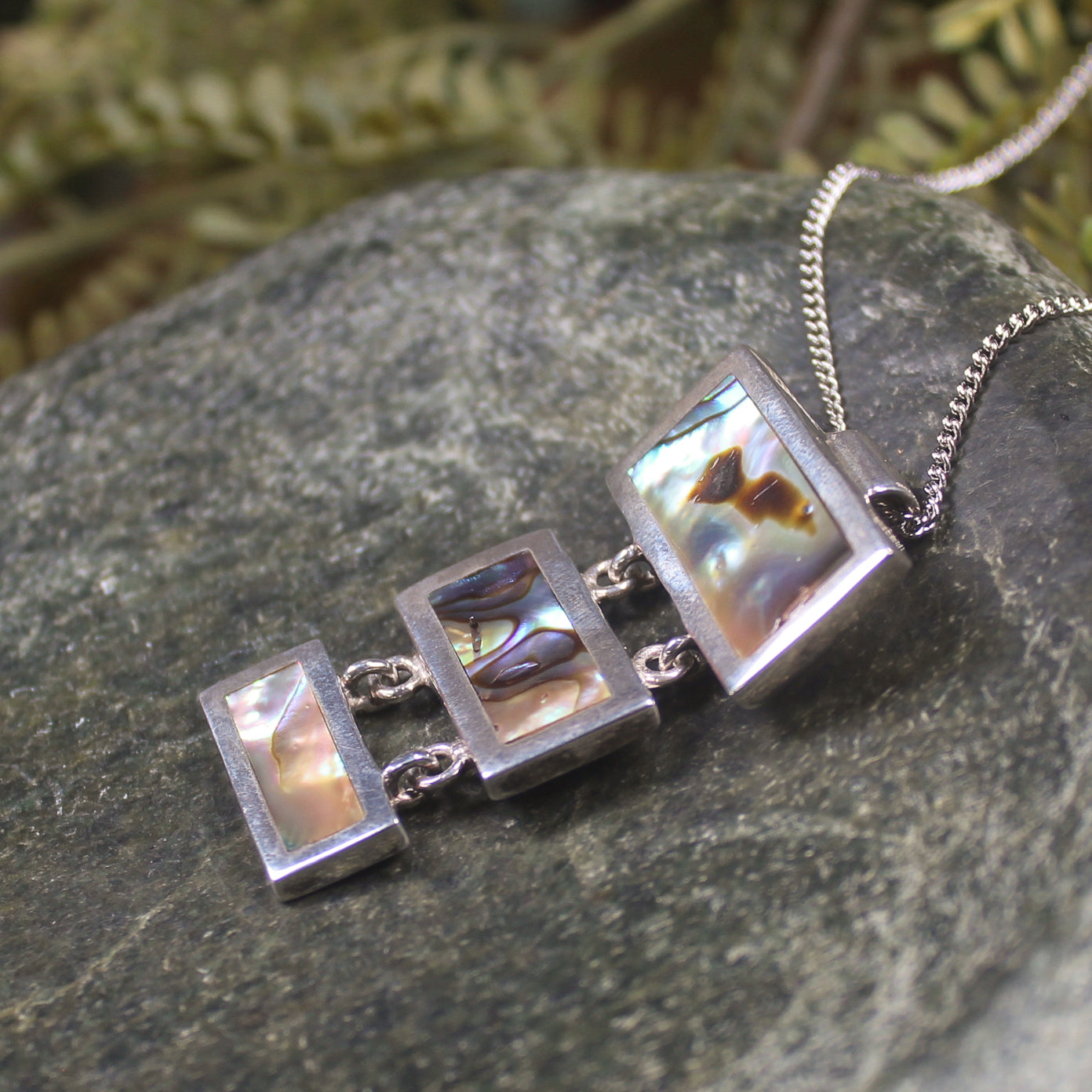 Sterling Silver Medium Pāua Shell Pendant