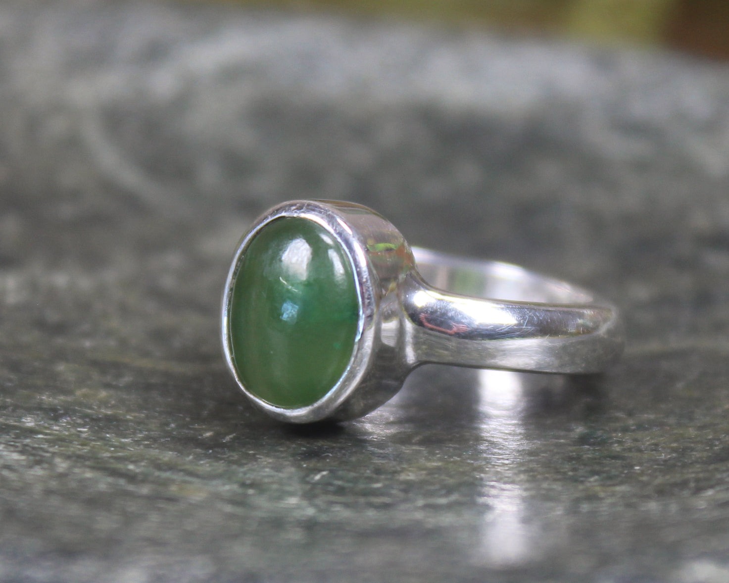 Sterling Silver Hapopo Pounamu Ring - NZ Greenstone