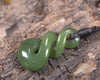 Twist or Pikorua carved from Hapopo Pounamu - NZ Greenstone