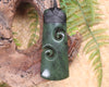 Toki or Adze with Koru carved from Hapopo Pounamu - NZ Greenstone