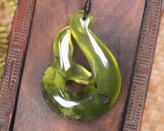 Whale tail carved from Hapopo Pounamu - NZ Greenstone