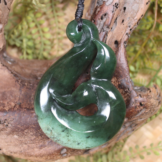 Whale Tail carved from Kawakawa Pounamu - NZ Greenstone