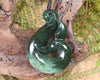 Whale Tail carved from Kawakawa Pounamu - NZ Greenstone