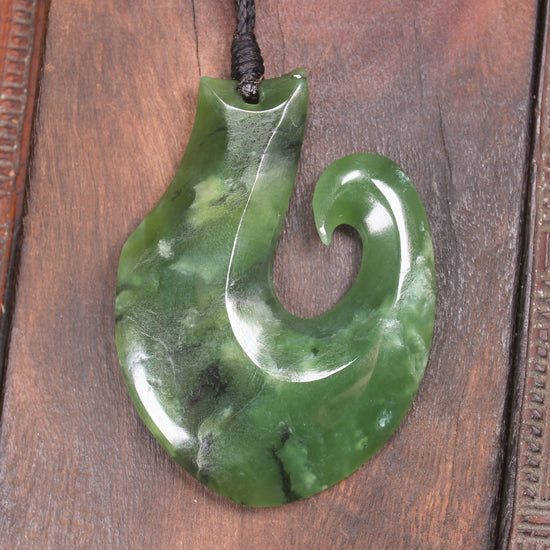 Hei Matau carved from Hapopo Pounamu - NZ Greenstone