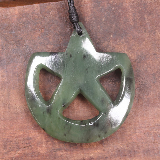 Whetumarama or Ratana Star Symbol carved from Hapopo Pounamu - New Zealand Greenstone