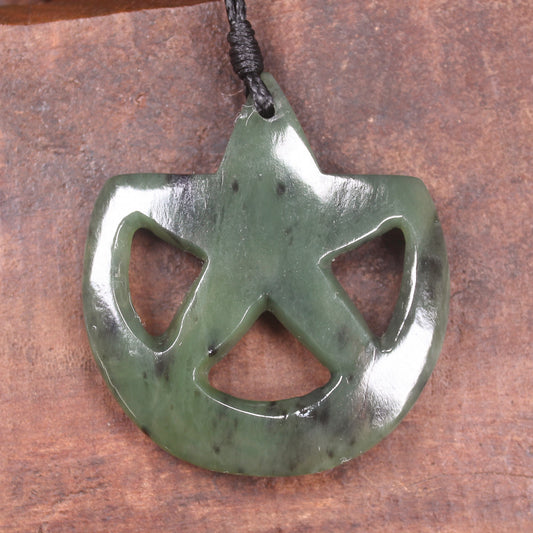 Whetumarama or Ratana Star Symbol carved from Hapopo Pounamu - New Zealand Greenstone
