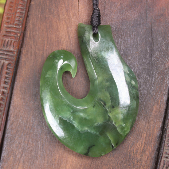 Hei Matau carved from Hapopo Pounamu - NZ Greenstone