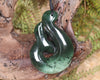 Whale Tail carved from Kawakawa Pounamu - NZ Greenstone