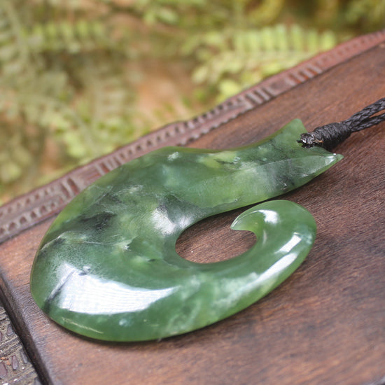 Hei Matau carved from Hapopo Pounamu - NZ Greenstone