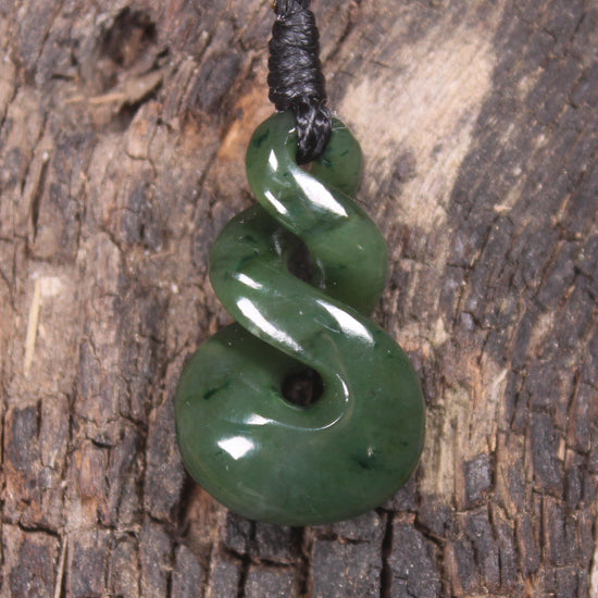 Twist carved from Kawakawa Pounamu - NZ Greenstone