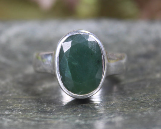 Sterling Silver Kawakawa Pounamu Ring - NZ Greenstone