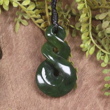 Twist carved from Kawakawa Pounamu - NZ Greenstone