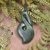 Koru Twist carved from Hapopo Pounamu - NZ Greenstone