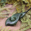 Koru Twist carved from Hapopo Pounamu - NZ Greenstone