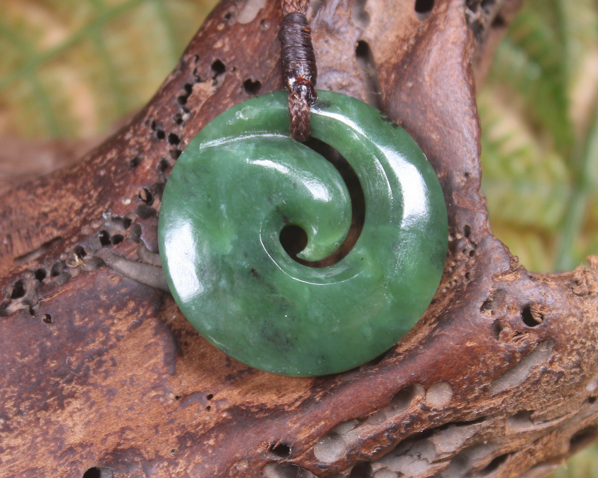 Koru carved from Hapopo Pounamu - NZ Greenstone