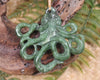 Te Wheke or Octopus Pendant carved from Hapopo Pounamu - NZ Greenstone