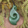Koru Twist carved from Hapopo Pounamu - NZ Greenstone