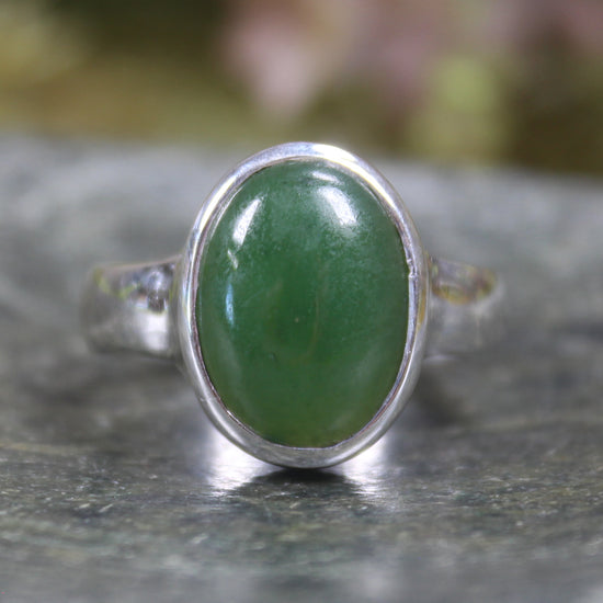 Sterling Silver Hapopo Pounamu Ring - NZ Greenstone