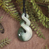 Twist or Pikorua carved from Hapopo Pounamu - NZ Greenstone