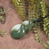 Twist or Pikorua carved from Hapopo Pounamu - NZ Greenstone