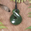 Twist or Pikorua carved from Hapopo Pounamu - NZ Greenstone