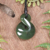 Twist or Pikorua carved from Hapopo Pounamu - NZ Greenstone