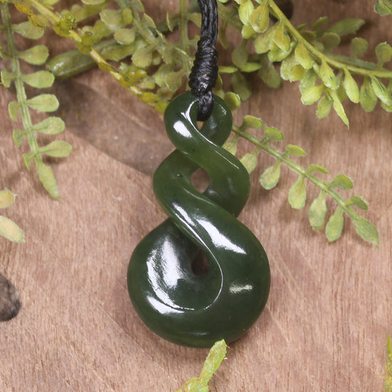 Twist carved from Kawakawa Pounamu - NZ Greenstone