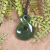 Twist or Pikorua carved from Hapopo Pounamu - NZ Greenstone