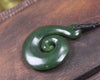 Koru pendant carved from Kawakawa Pounamu - NZ Greenstone